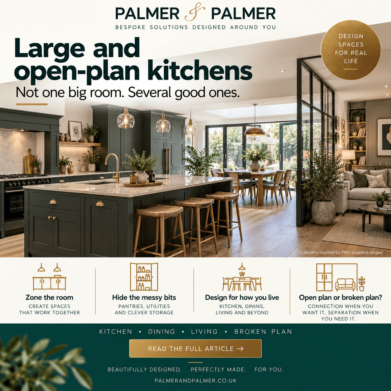 Planning the perfect kitchen - large and open plan bespoke spaces